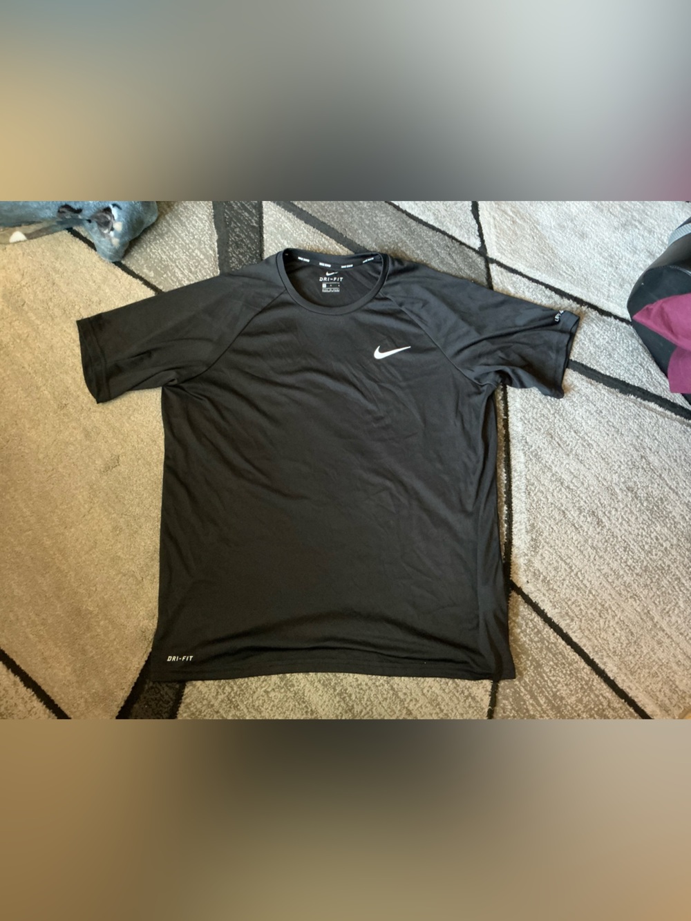Size Large - Nike Swim Dri Fit Black Upf 40+ Tee Shirt